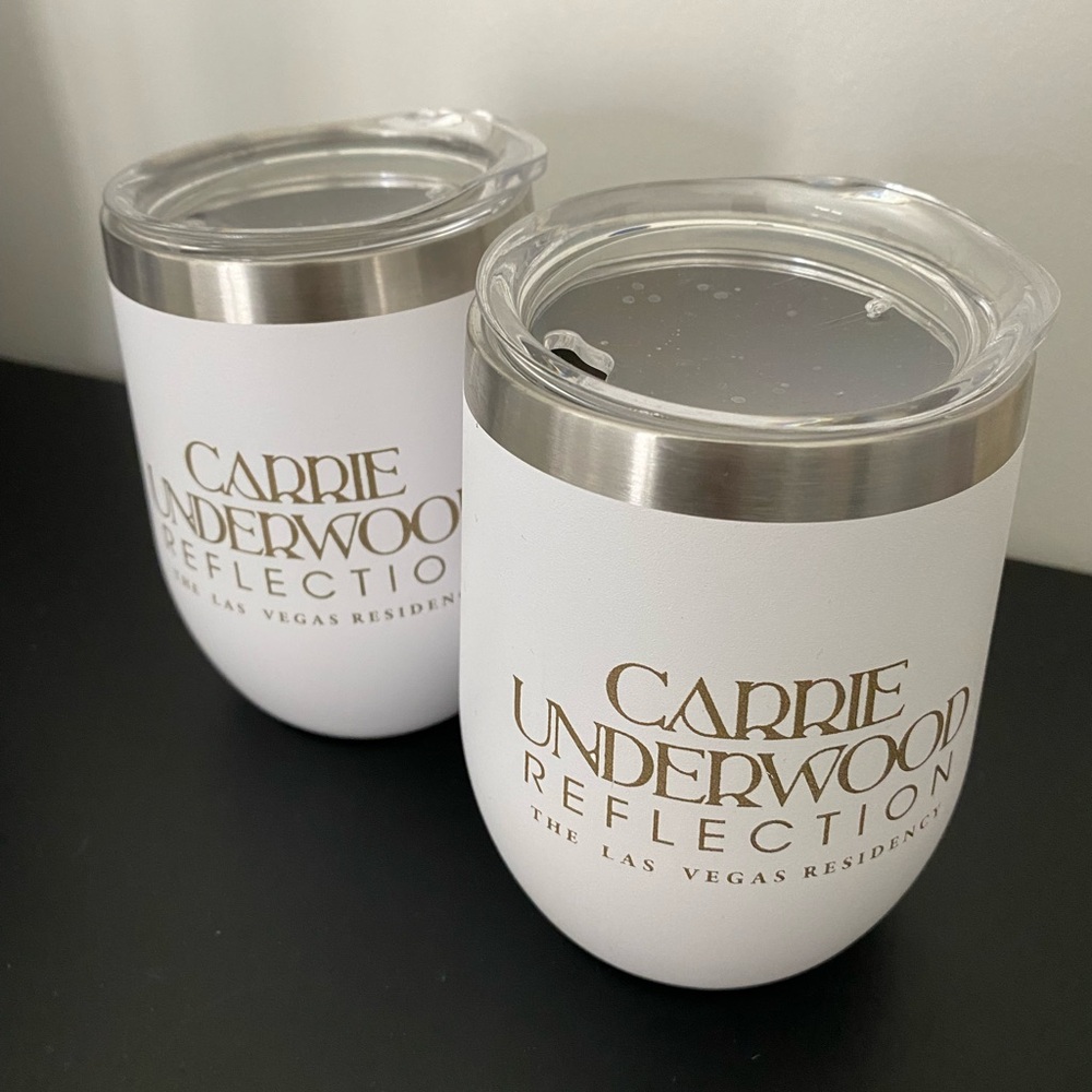Carrie Underwood White Tumblers with Metallic Accents